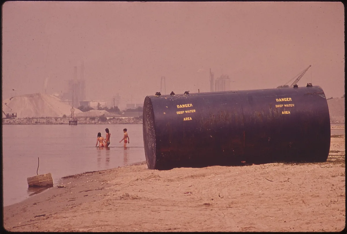 A 1972 archive slide faded almost entirely to red