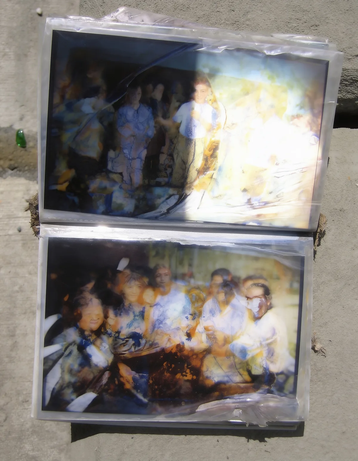 The output shows clear photographs of people on the album pages